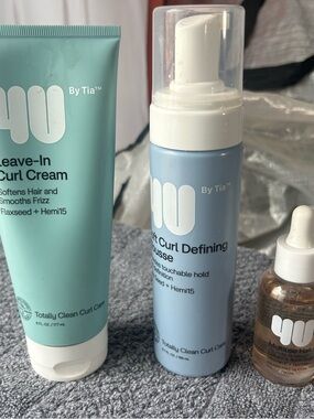 4U By Tia Leave in Curl Cream, curl mousse, oil bundle